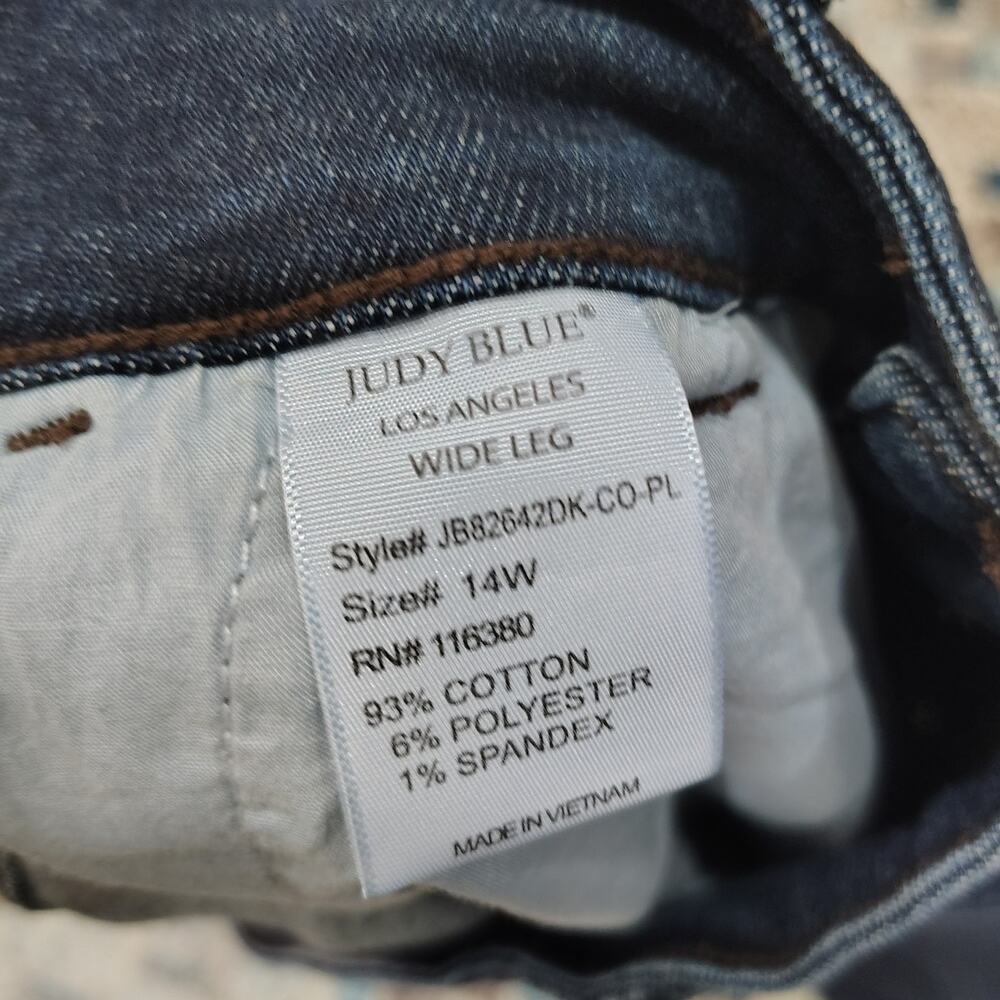 New Judy Blue Womens Jeans 14W Plus Size Wide Leg Elena JB82642DK-CO-PL - Picture 6 of 6